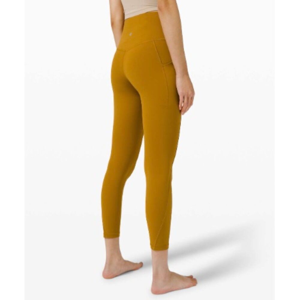 EUC Lululemon Align High Rise Legging Pant with Pockets 25" Gold Spice 8